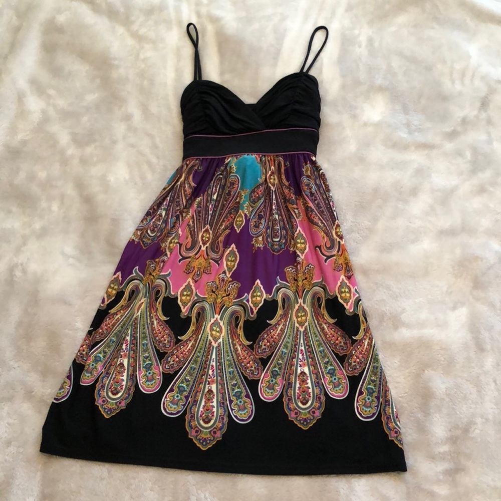 Black and multi color maxi